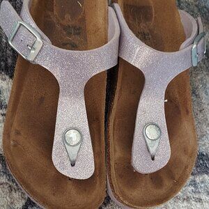 Girls purple glitter Birkenstocks Size 2